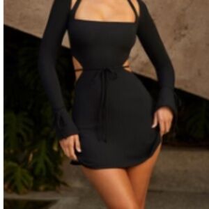 Oh Polly Black Cut-Out Mini Dress